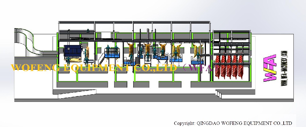 WFA factory cattle abattoir slaughtering line configuration