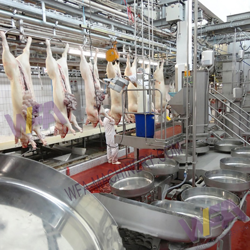 Pig Butcher Equipment White Red Offal Synchronous Quarantine Conveyor Slaughter Machine