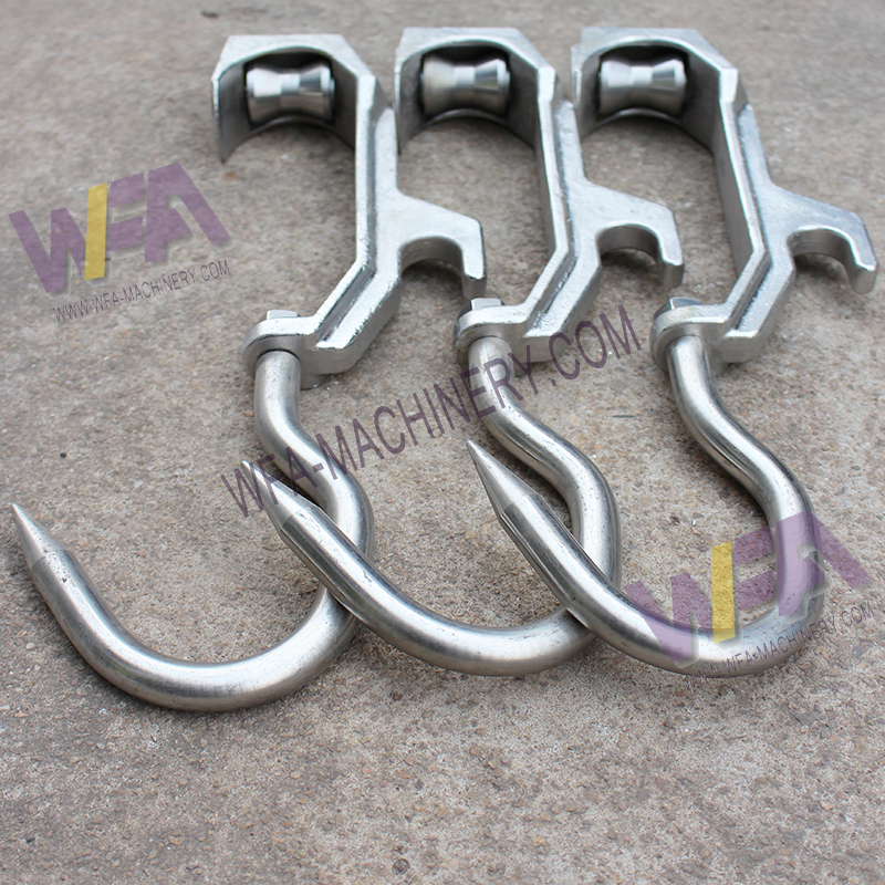 Meat Processing Plant Rail Pulley Hooks Skid Slaughtering Equipment