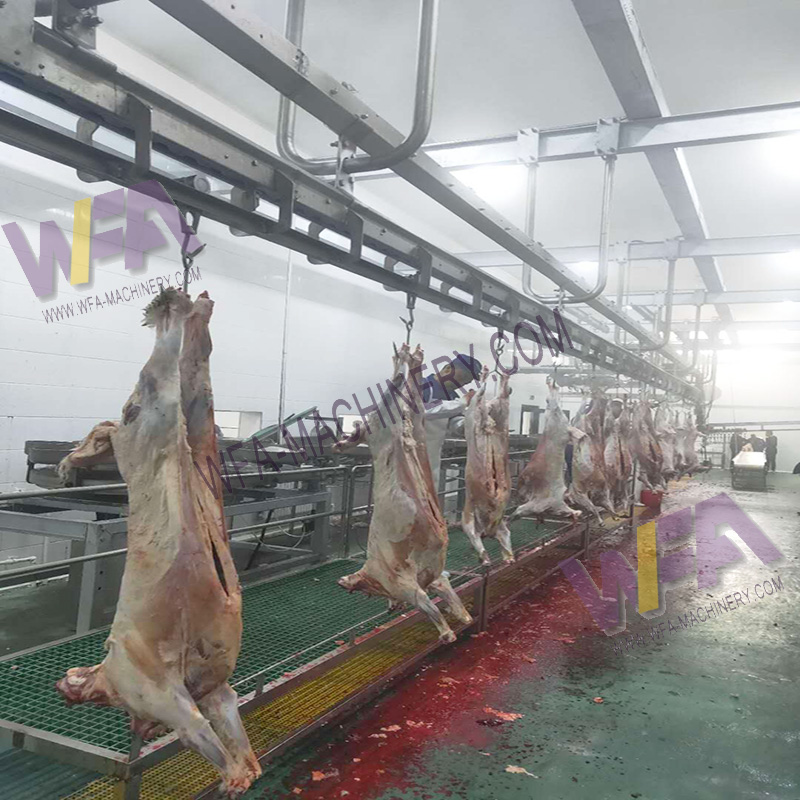Mutton Abattoir Carcass Processing Convey Rail Sheep Slaughtering Line