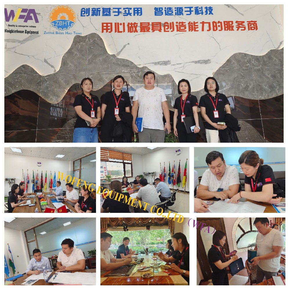 Warmest welcome Senior buyers of 500 sheep and 10 cow slaughtering line equipment from Outer Mongolia visited WFA factory