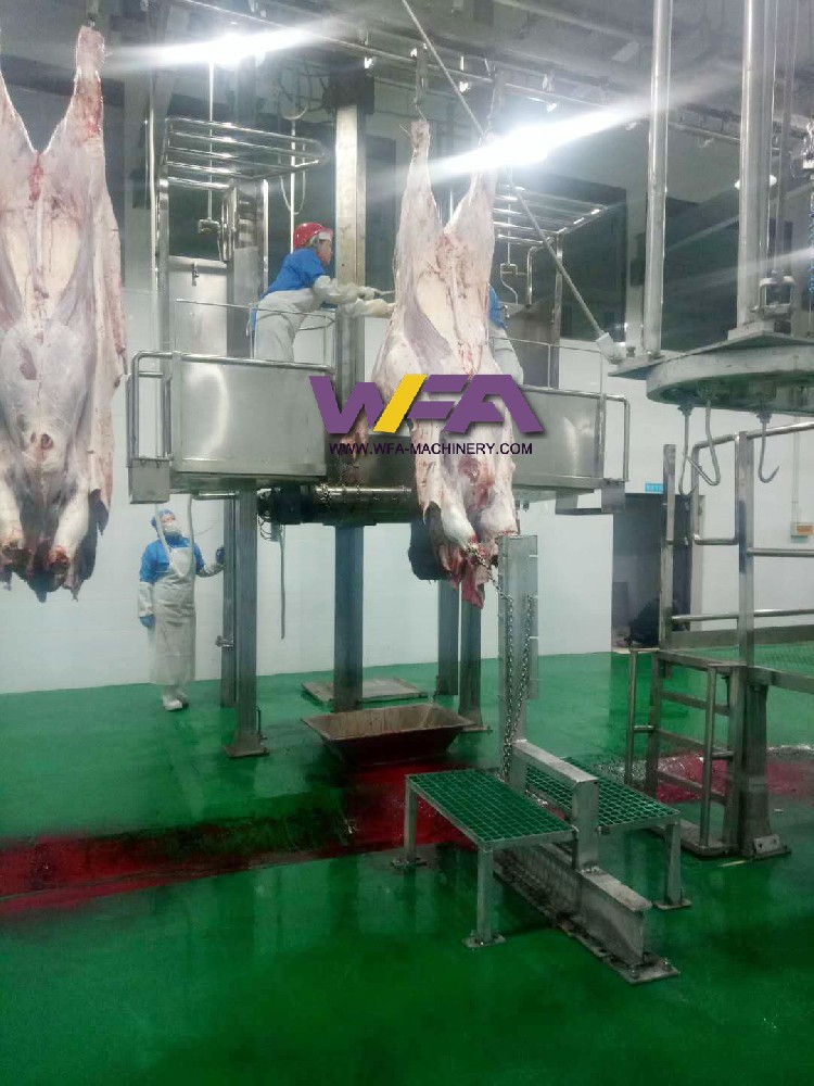 Small Abattoir Design Cattle Hider Puller Skinning Machine Cow Abattoir
